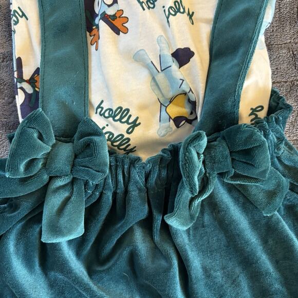 NWT Bluey Infant Christmas Shirt & Overall Skirt Outfit Size 12 Months - Picture 5 of 10